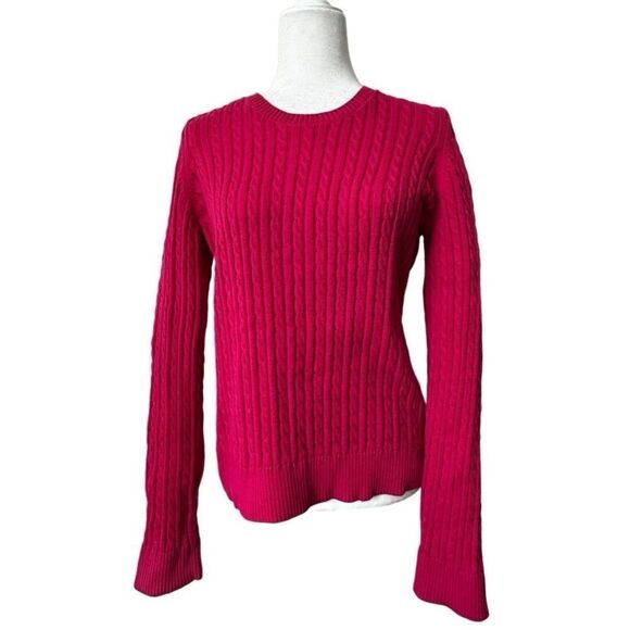 C Wonder Pink Pullover Sweater Cable Knit Long Sleeve SZ L - Picture 12 of 12